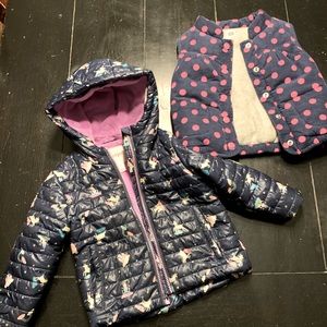 Girls vest and puffer jacket size 2T